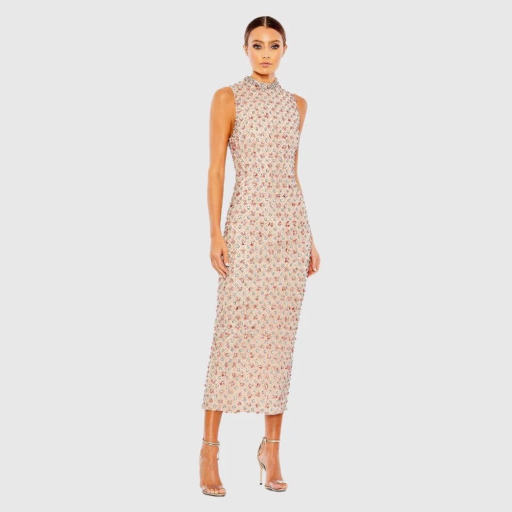 MAC DUGGAL
Embellished High Neck Sleeveless Column Gown